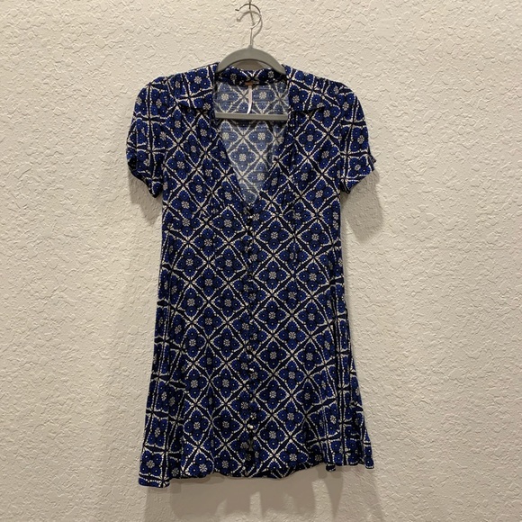 Free People Melody Printed Mini Dress Size 0 - Picture 3 of 5